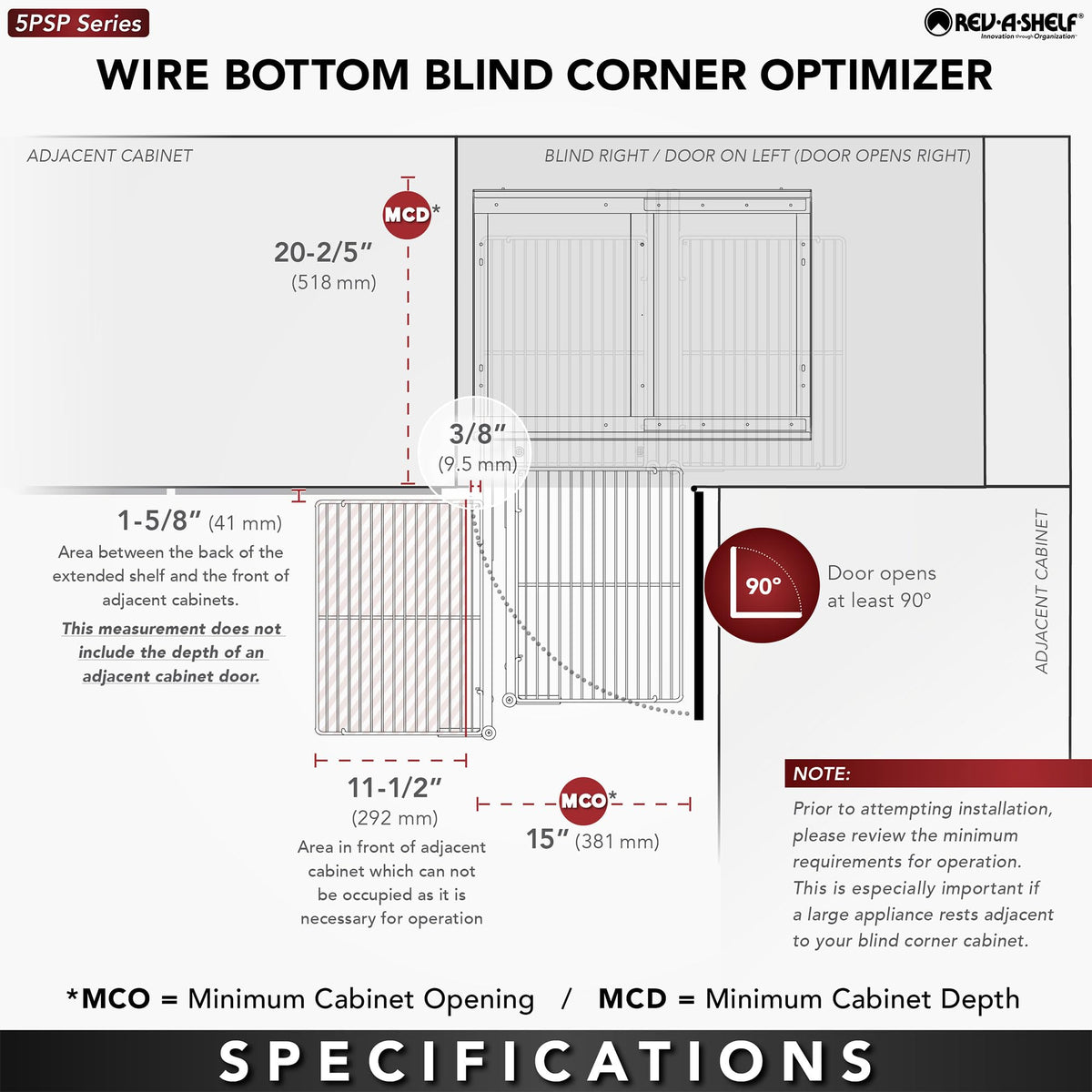Two-Tier Blind Corner Cabinet Organizer with 4 Shelves