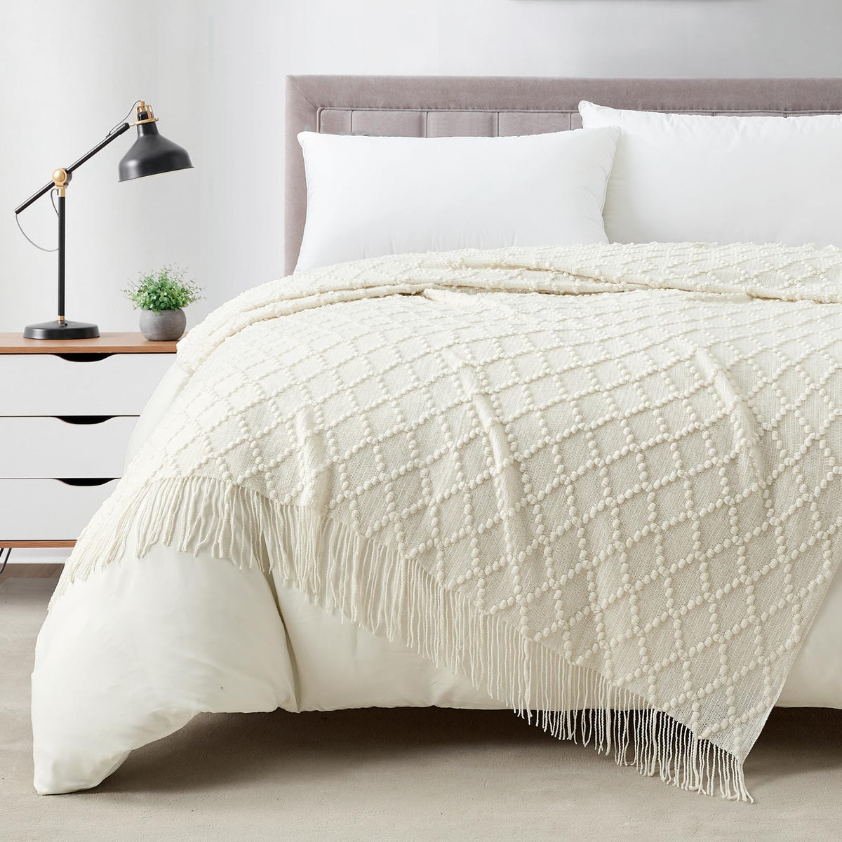 Textured Knitted Throw Blanket