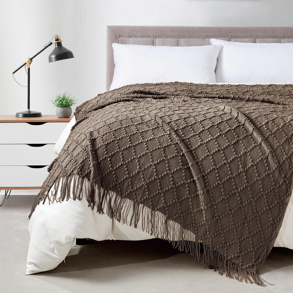 Textured Knitted Throw Blanket