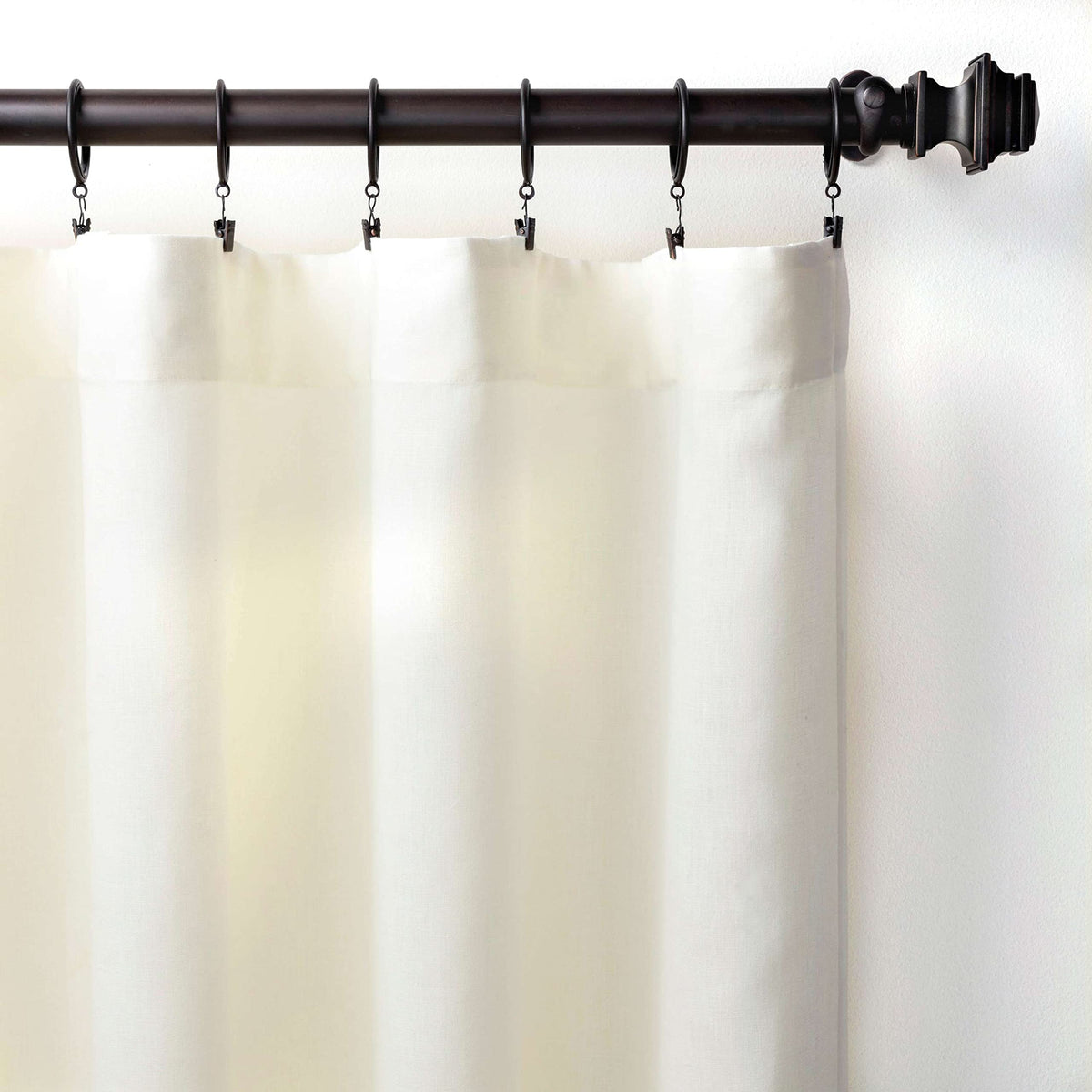 Solid Linen Curtain Panel