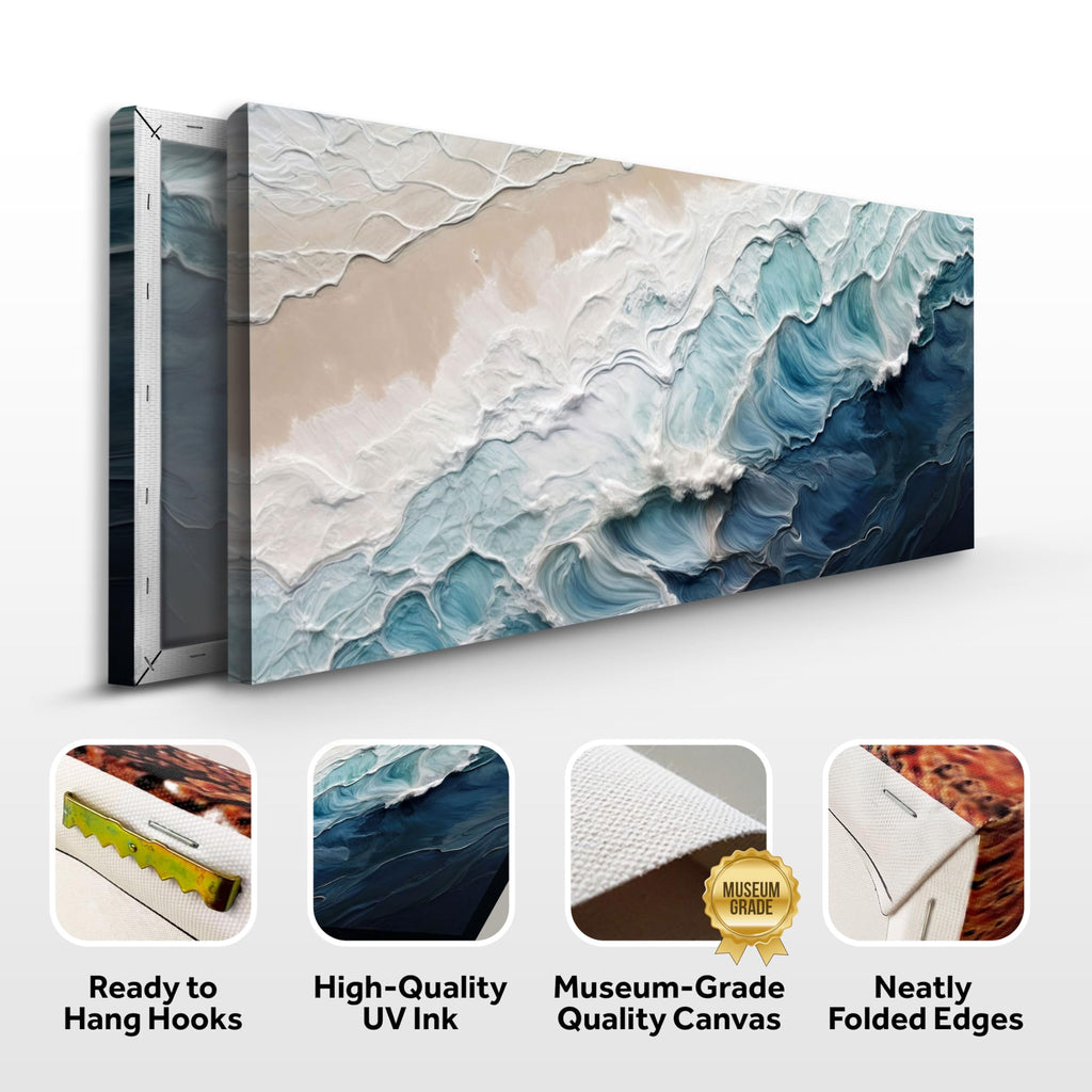 Abstract Coastal Waves Canvas Wall Art