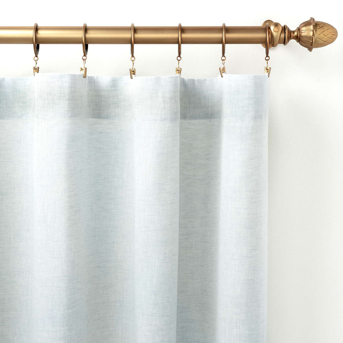 Solid Linen Curtain Panel
