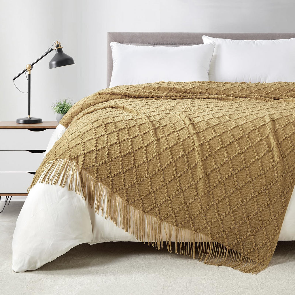 Textured Knitted Throw Blanket