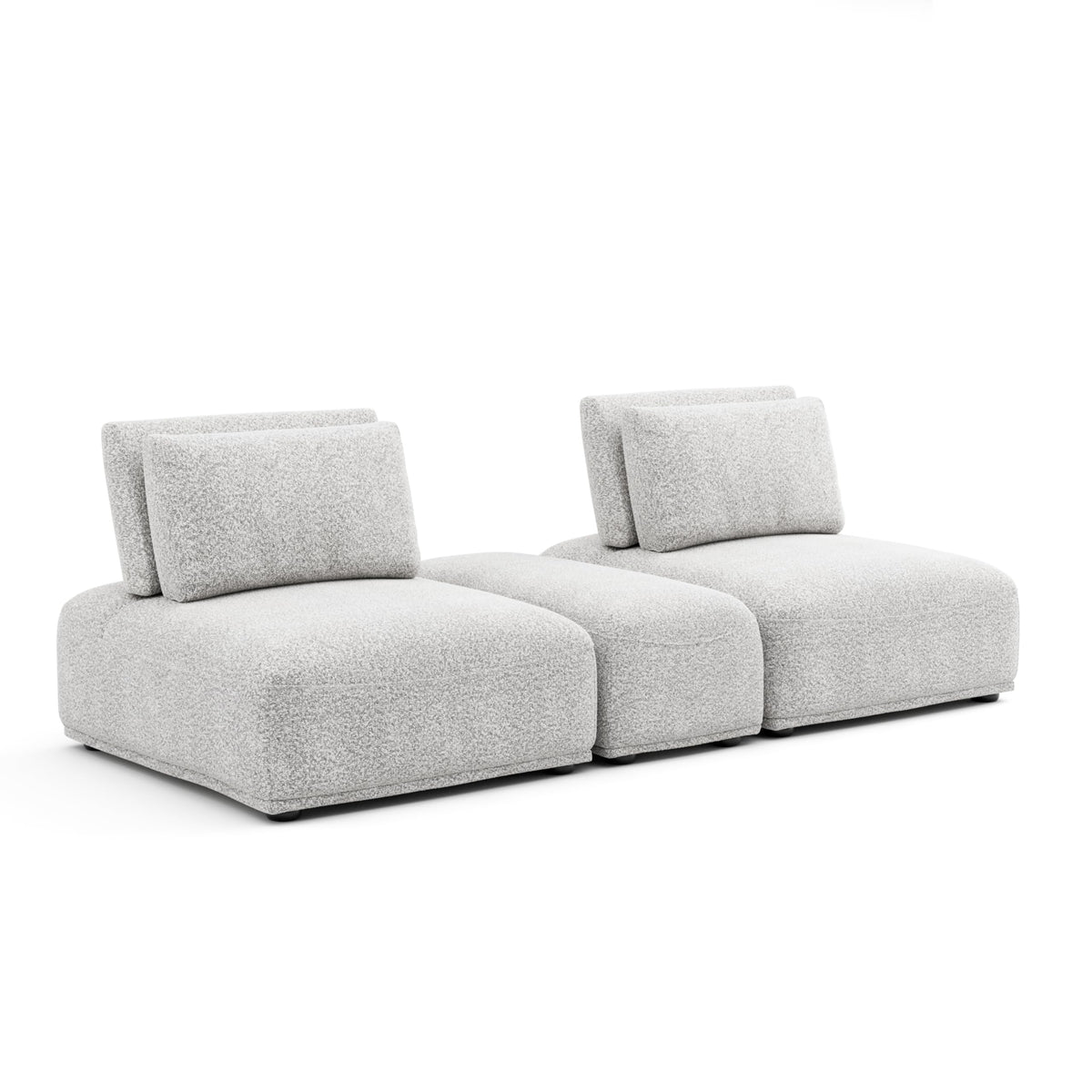 Modern Modular Sectional Sofa with Adjustable Backrest & Ottoman