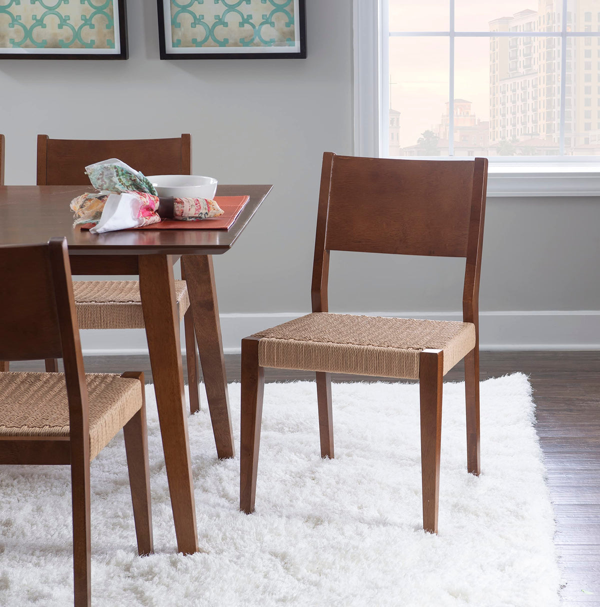 Mid-Century 7-Piece Dining Set with 6 Chairs