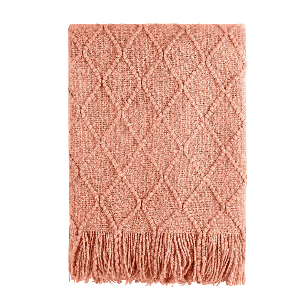 Textured Knitted Throw Blanket
