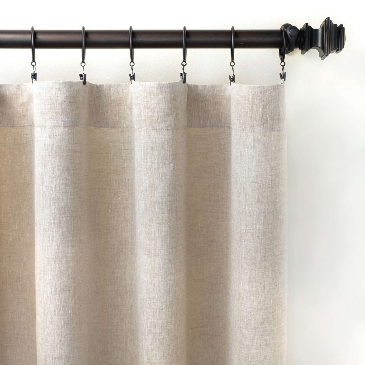 Solid Linen Curtain Panel