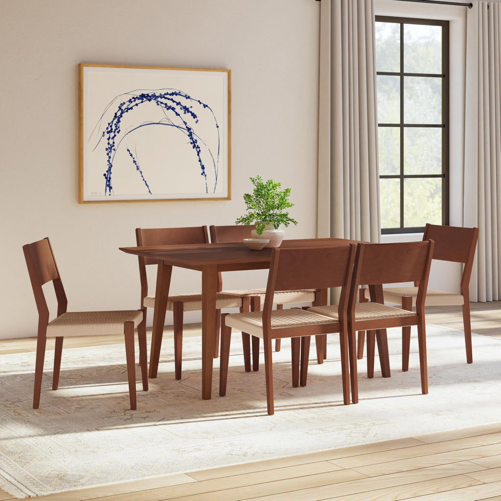 Mid-Century 7-Piece Dining Set with 6 Chairs