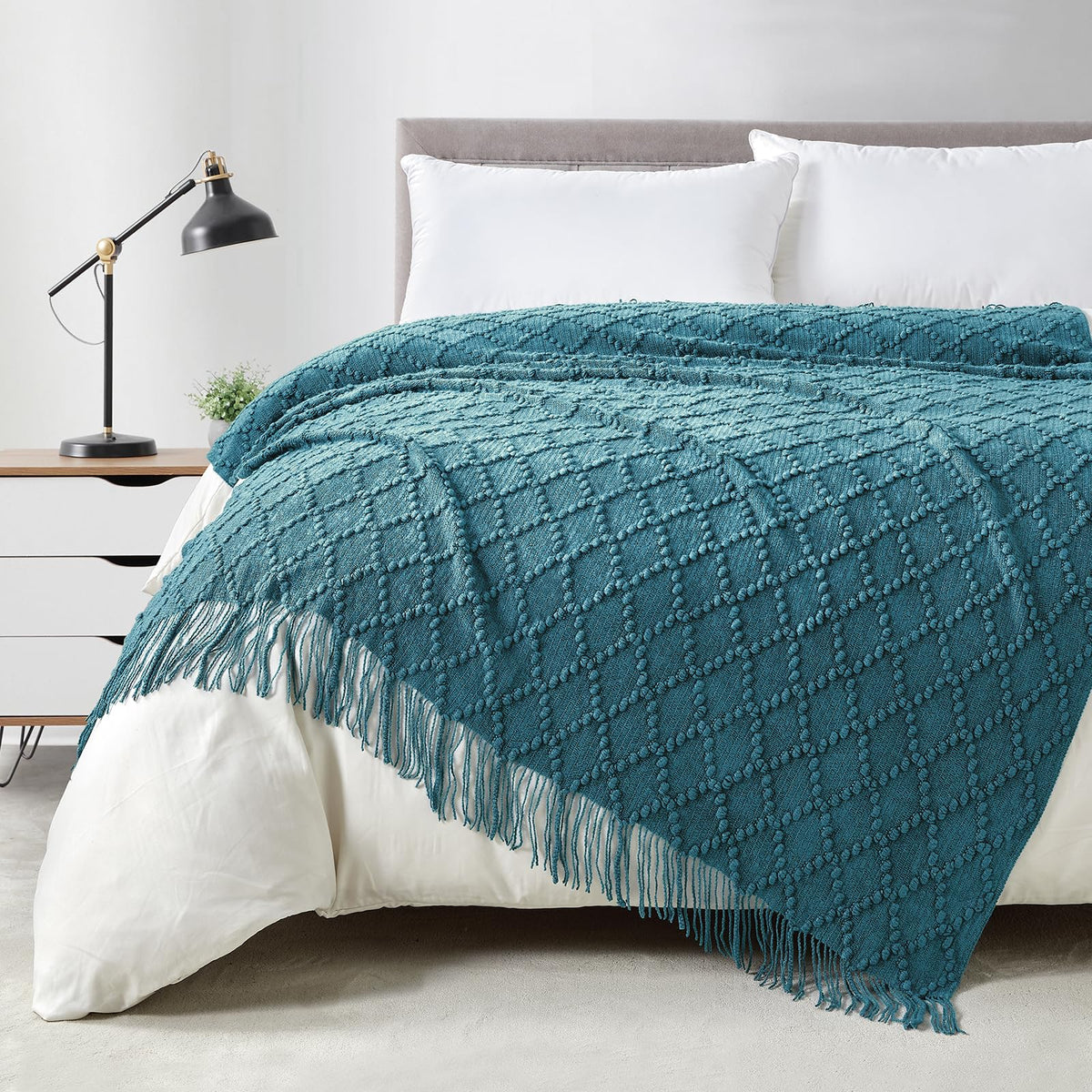 Textured Knitted Throw Blanket