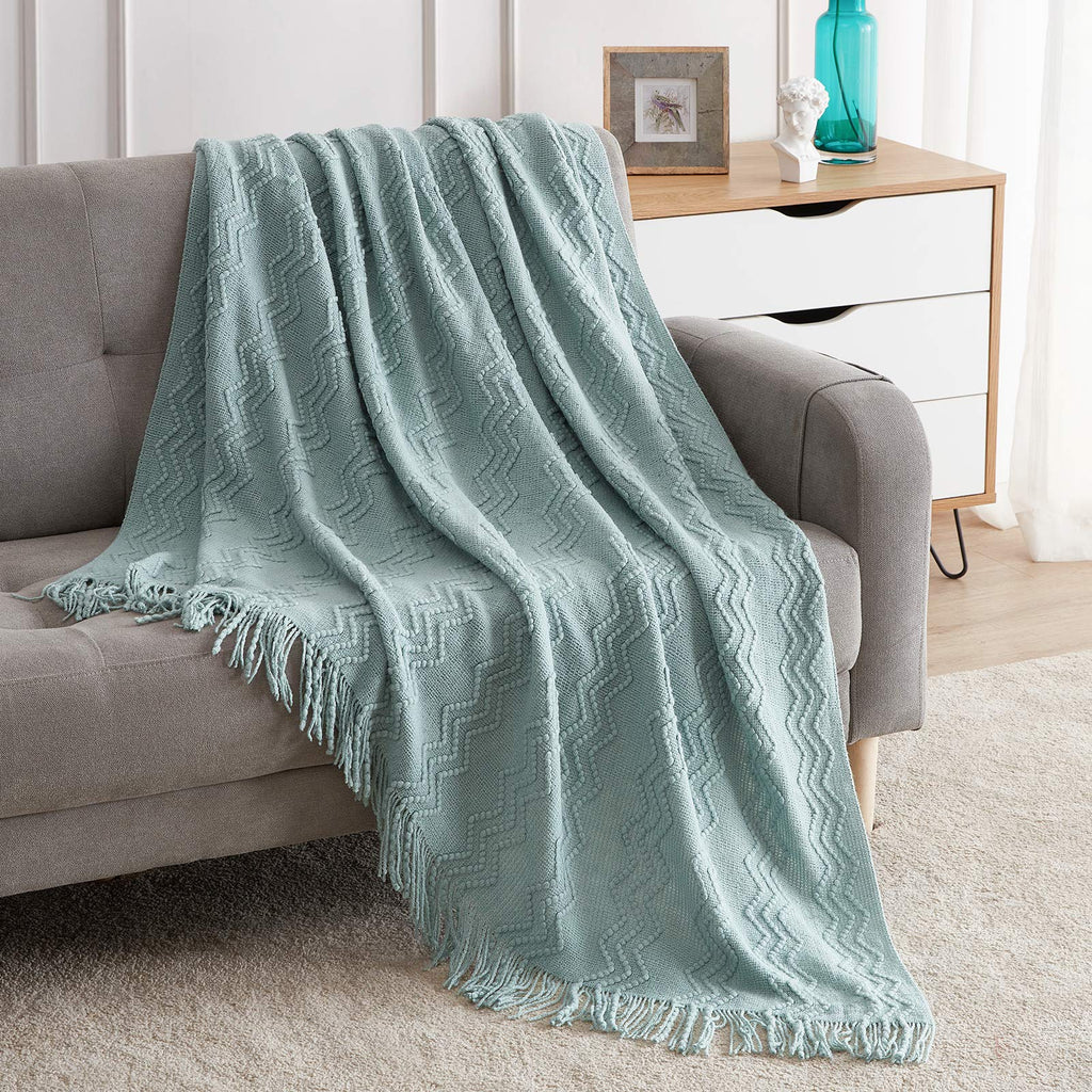 Textured Knitted Throw Blanket