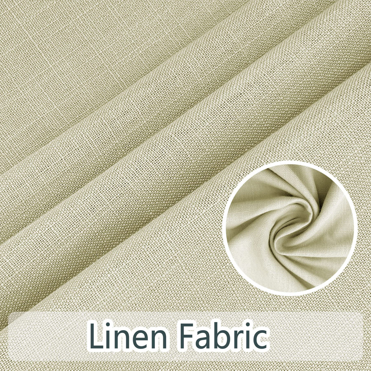 Linen Textured Blackout Curtains Set of 2